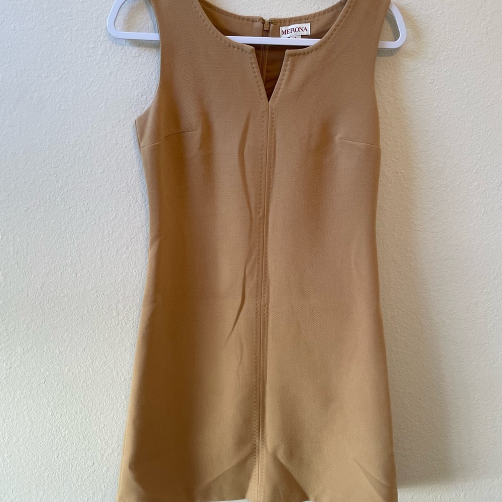 Merona Tan Sleeveless V-Notch Mini Dress
